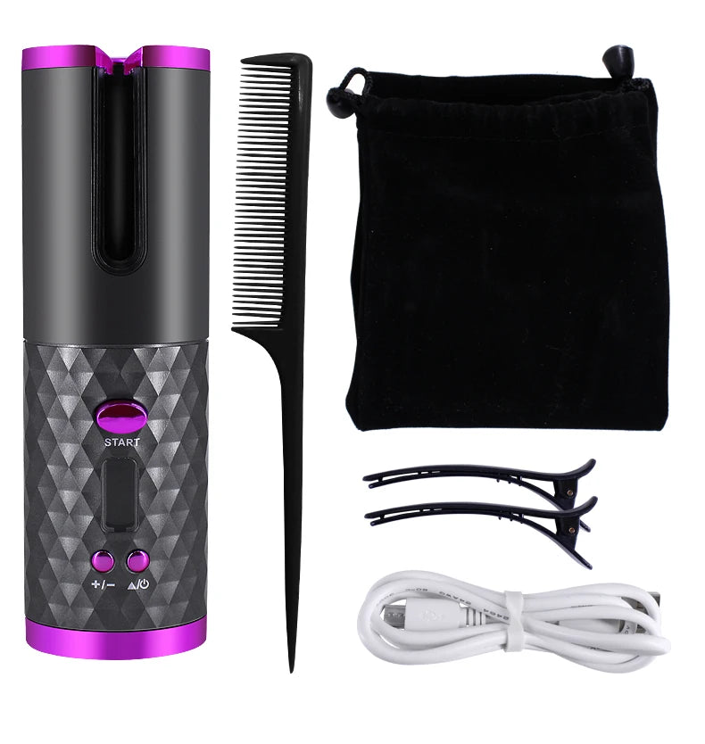 Automatic Hair Curler – 3 Color Options, USB Charging, Wireless Rotating Curling Iron, Anti-Scalding