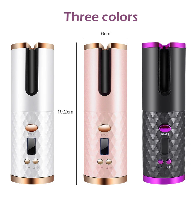 Automatic Hair Curler – 3 Color Options, USB Charging, Wireless Rotating Curling Iron, Anti-Scalding