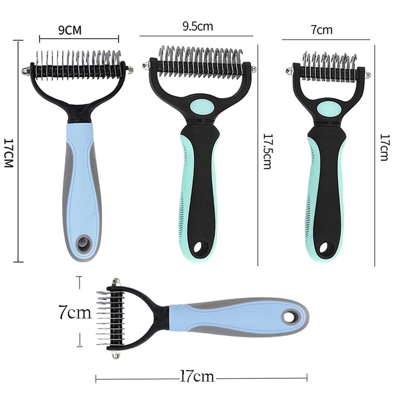 Professional Pet Deshedding Brush – Dog Hair Remover & Fur Knot Cutter, Cat Comb for Grooming & Shedding