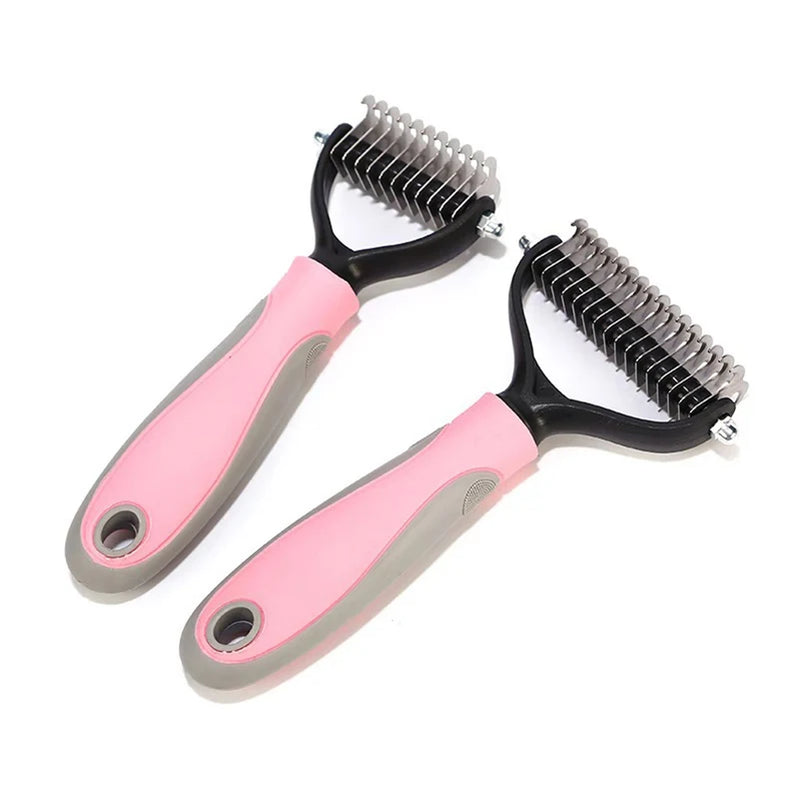 Professional Pet Deshedding Brush – Dog Hair Remover & Fur Knot Cutter, Cat Comb for Grooming & Shedding