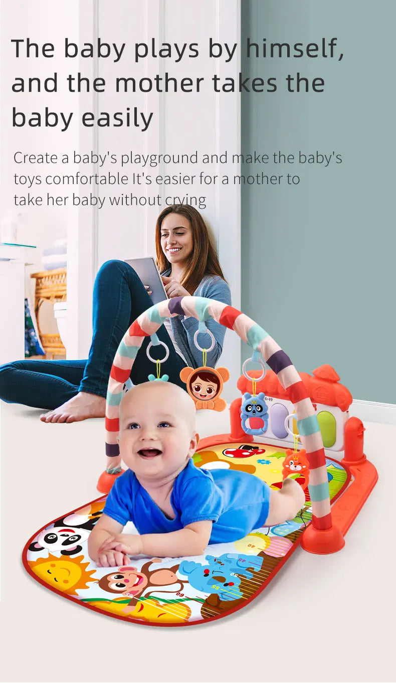 Baby Activity Gym Play Mat – Musical Multifunctional Fitness Frame & Educational Crawling Carpet