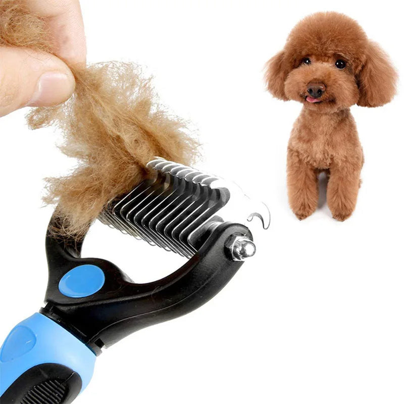 Professional Pet Deshedding Brush – Dog Hair Remover & Fur Knot Cutter, Cat Comb for Grooming & Shedding