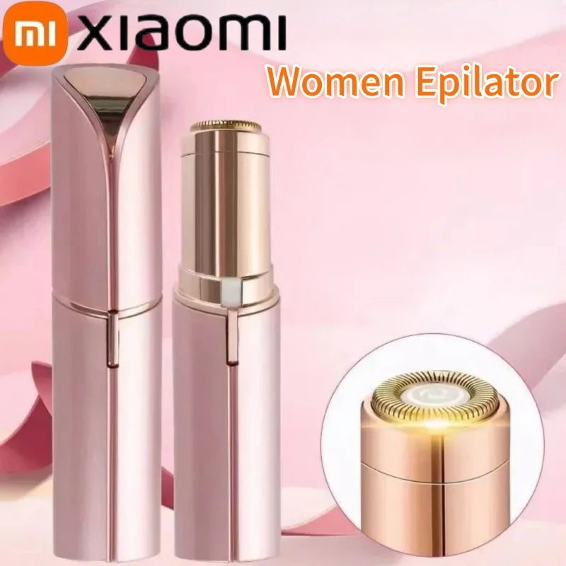 Xiaomi Portable Lipstick Shaped Women Electric Epilator – Eyebrow Trimmer & Painless Facial Hair Removal Shaver