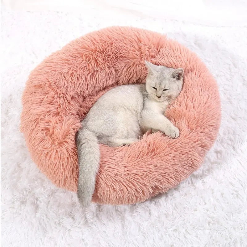 40-90cm Round Pet Bed – Super Soft Plush Dog Bed for Large & Medium Dogs, Cozy Winter Cat House