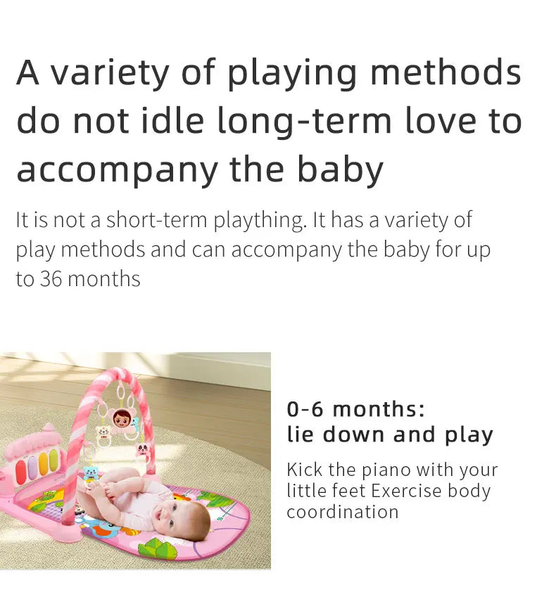 Baby Activity Gym Play Mat – Musical Multifunctional Fitness Frame & Educational Crawling Carpet