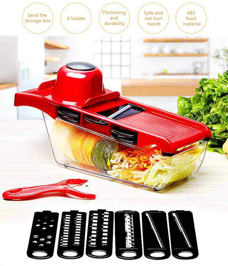 Vegetable Cutter with Steel Blade Slicer – Potato Peeler, Carrot & Cheese Grater, Kitchen Accessories