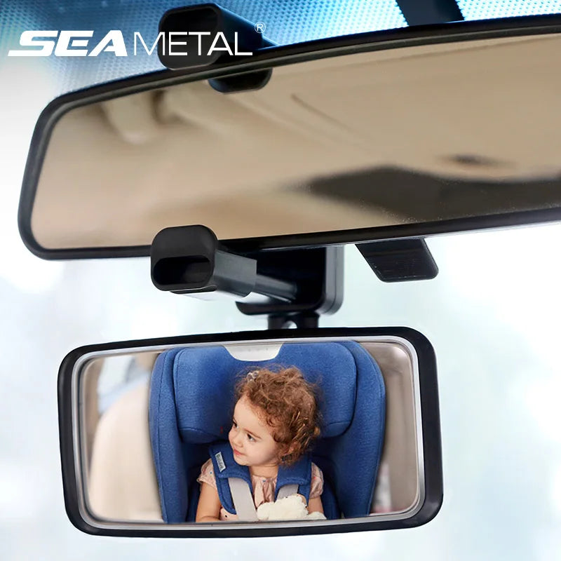 SEAMETAL Car Baby Observing Mirror Wide Angle Curve Rearview Baby Mirror 360-Degree Rotation Safe Driving Car Auxiliary Mirror