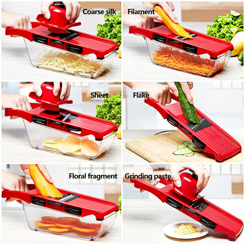 Vegetable Cutter with Steel Blade Slicer – Potato Peeler, Carrot & Cheese Grater, Kitchen Accessories