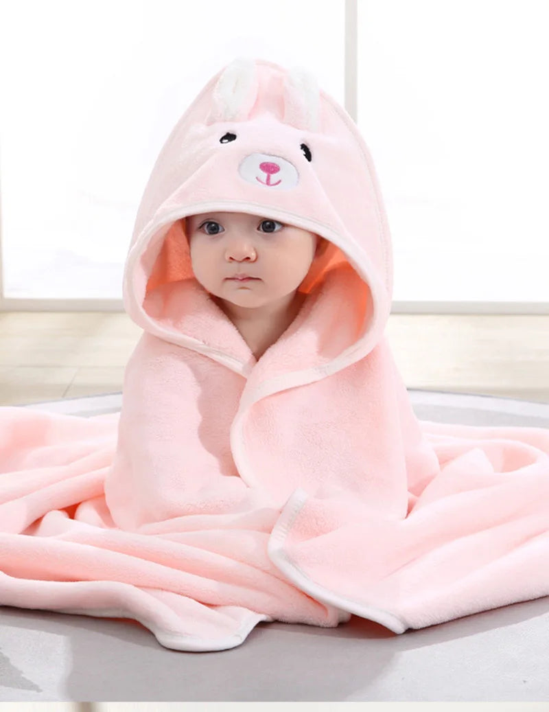 Cartoon Baby Hooded Bath Towel – Soft Newborn Bathrobe & Swaddle Wrap for Boys & Girls 2023