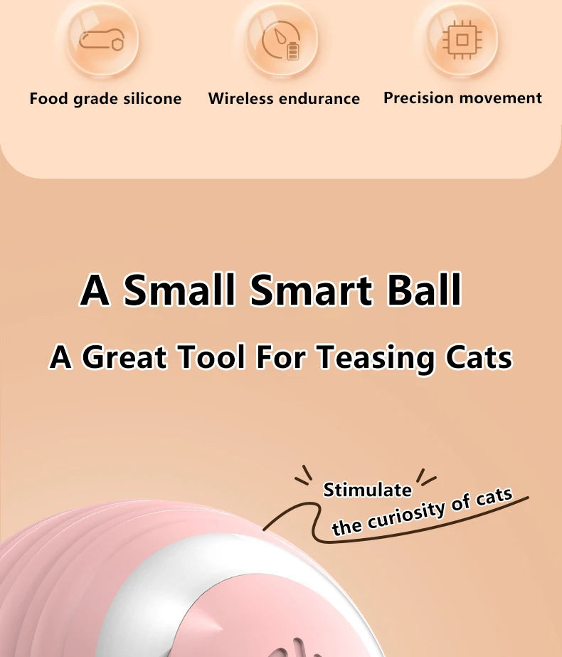 Smart Interactive Cat Ball – Automatic Rolling Electronic Pet Toy for Indoor Play