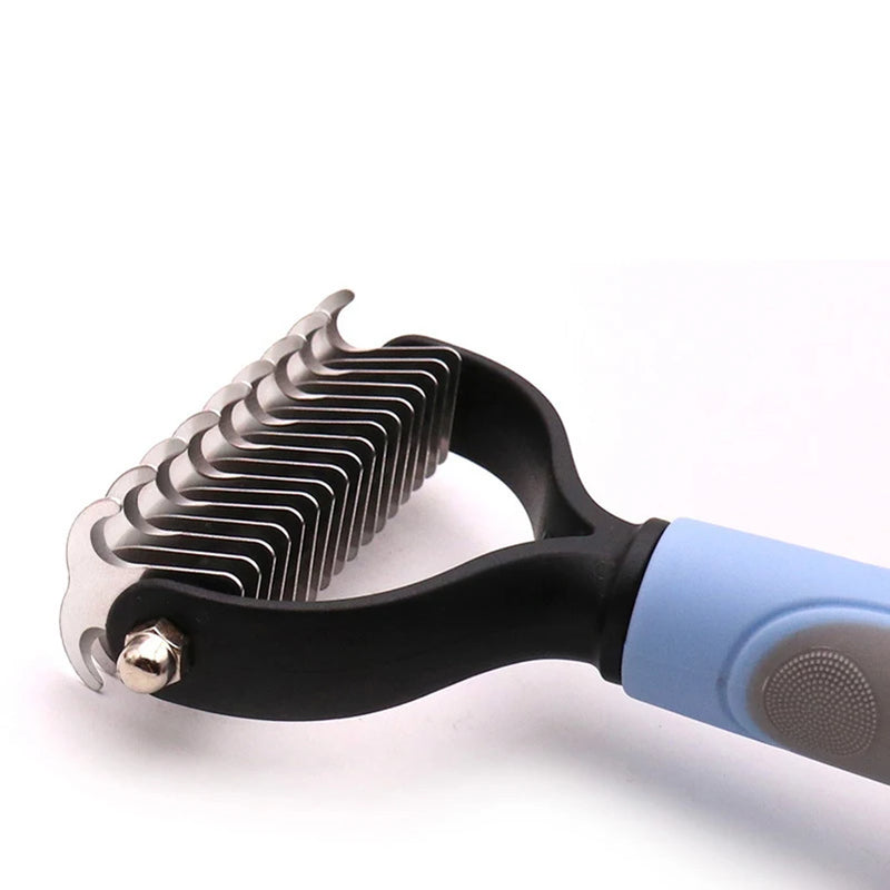 Professional Pet Deshedding Brush – Dog Hair Remover & Fur Knot Cutter, Cat Comb for Grooming & Shedding