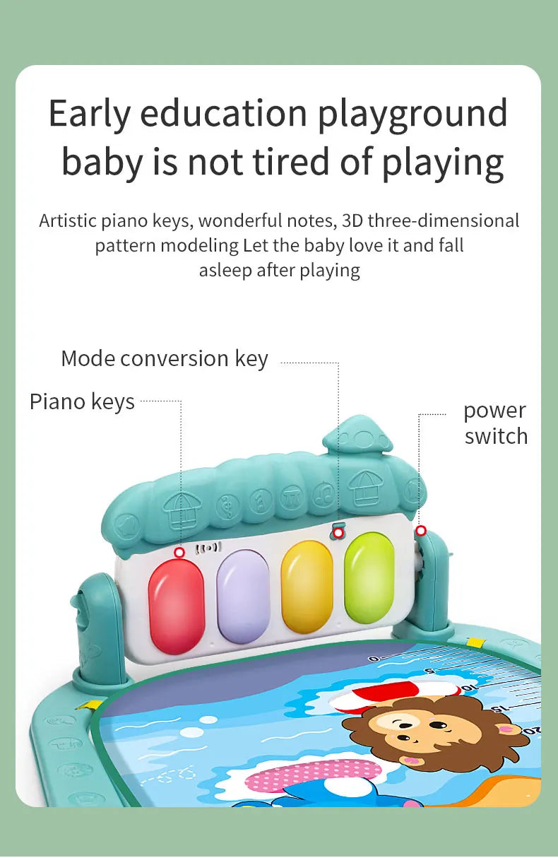 Baby Activity Gym Play Mat – Musical Multifunctional Fitness Frame & Educational Crawling Carpet