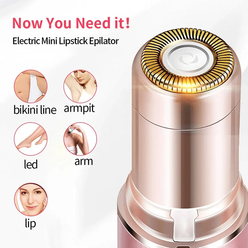 Xiaomi Portable Lipstick Shaped Women Electric Epilator – Eyebrow Trimmer & Painless Facial Hair Removal Shaver