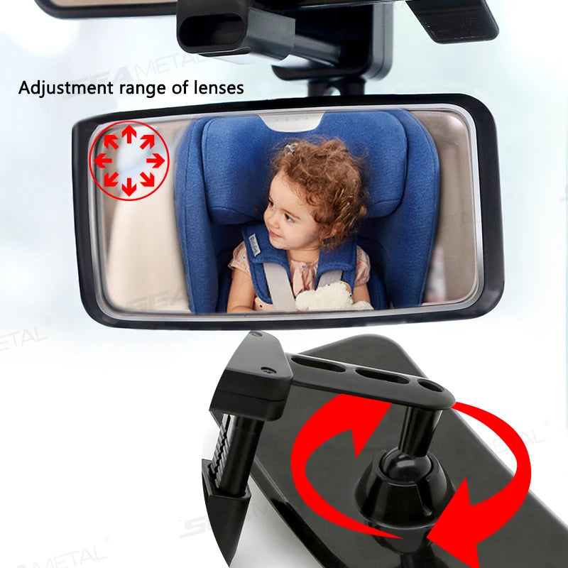 SEAMETAL Car Baby Observing Mirror Wide Angle Curve Rearview Baby Mirror 360-Degree Rotation Safe Driving Car Auxiliary Mirror