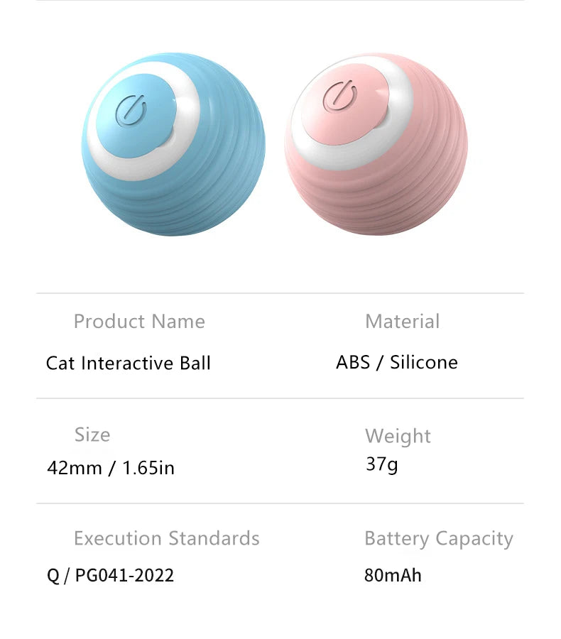 Smart Interactive Cat Ball – Automatic Rolling Electronic Pet Toy for Indoor Play