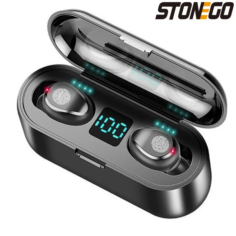 Wireless Bluetooth Earbuds TWS – Sports Waterproof Earphones with HiFi Noise-Cancelling Deep Bass & Charging Case